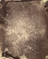Boston aus einem Heißluftballon, 1860er Jahre