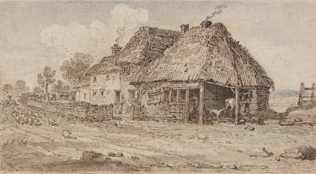 Hütte und Bauerngebäude