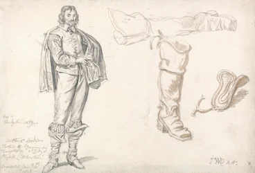 Studien einer stehenden Figur und eines Stiefels, 1825