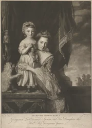 Margaret Georgiana Spencer, (geb. Poyntz), Gräfin Spencer, und ihre Tochter, Georgiana Cavendish, (geb. Spencer), Herzogin von Devonshire