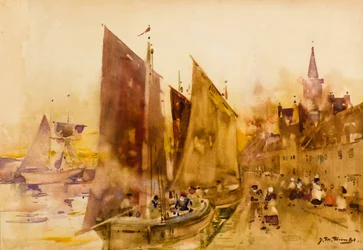Fischerboote am Kai, Montrose