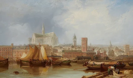 Ansicht von Köln mit dem unvollendeten Dom