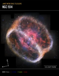 Planetarischer Nebel NGC 1514 (MIRI Kompassbild)