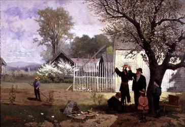 Die Vogelscheuche machen, ca. 1880