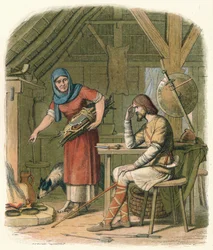 Alfred in der Hütte des Hirten