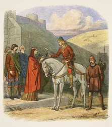 Edward wird in Corfe ermordet, 18. März 978, aus „Eine Chronik Englands von 55 v. Chr. bis 1485 n. Chr.“, veröffentlicht in London, 1863