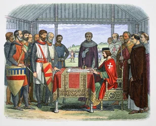König Johann unterzeichnet die Magna Carta, Runnymede, Surrey
