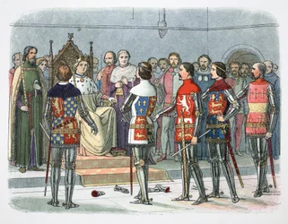 Adlige vor König Richard II., Westminster, 1387, 1864