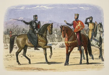 Richard und der Meister von St. John, Joppa, 23. Juli 1191, aus A Chronicle of England BC 55 to AD 1485, veröffentlicht in London, 1863