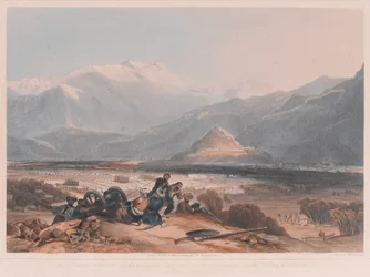 Blick auf Bala Hissai und die Stadt Kabul, mit den britischen Kantonen vom Ba Marco Hill