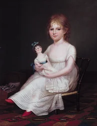Ein Mädchen hält eine Puppe, 1804