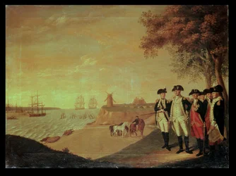 Washington und Generäle in Yorktown