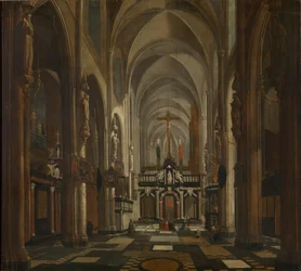 Innenansicht der St.-Donatian-Kathedrale in Brügge, ca. 1696
