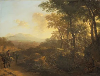 Italienische Landschaft mit Maultiertreiber, um 1645-1650