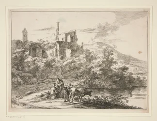 Die zwei Kühe am Fluss. Tivoli