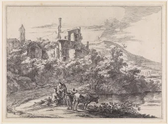 Zwei Kühe am Wasser bei Tivoli