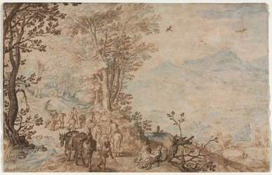 Landschaft mit Reisenden, 1605