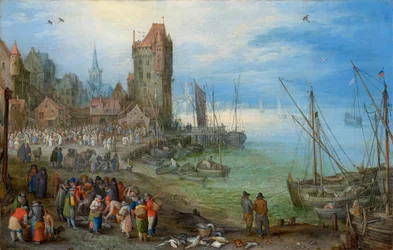 Hafenszene mit Fischmarkt