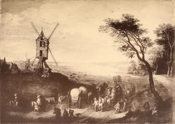 Landschaft mit Windmühle