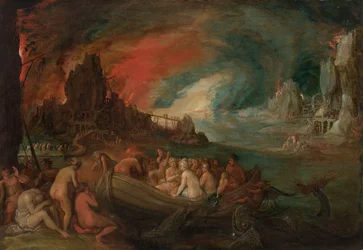 Charon überquert den Styx mit Seelen