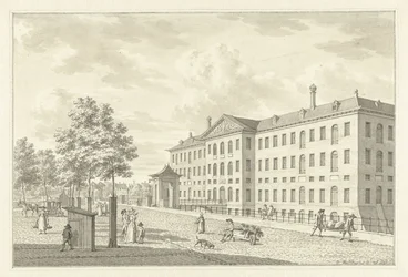 Das Landesmarinemagazin in Amsterdam, vor dem Brand von 1791
