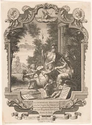 Kartusche mit Allegorie auf die Geschichte Griechenlands
