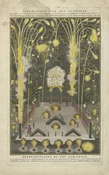 Feuerwerk abgefeuert am 15. Oktober 1745, dem Namenstag von Maria Theresia, im Auftrag von Anthoni de Groot