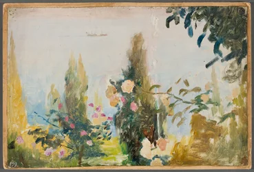 Garten in der Villa Bachczi-Dere in Jalta. Von der Reise auf die Krim