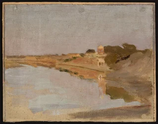 Landschaft mit Wasser. Von der Reise nach Indien