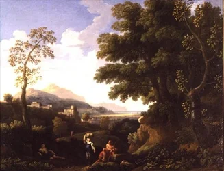 Klassische Landschaft mit Figuren