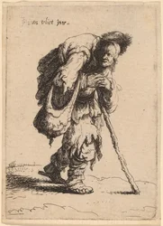 Bettler trägt eine Frau auf seinem Rücken, 1632