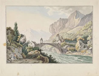 Ansicht der Brücke bei Saint Maurice in der Schweiz
