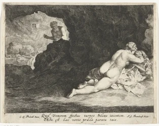 Jupiter als Satyr schleicht sich an die schlafende Antiope heran