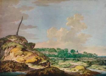 Landschaft mit Sportler und Fernsicht auf Middleburg