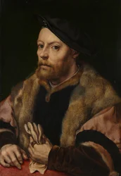 Ein Mann, der einen Handschuh hält, ca. 1532