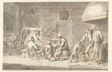 Wirtshausszene mit Kartenspielern