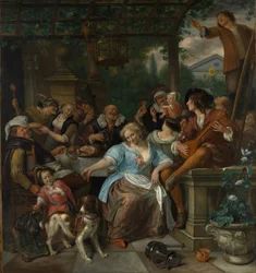 Fröhliche Gesellschaft auf einer Terrasse, ca. 1673-5