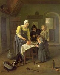 Bauernfamilie beim Essen, ca. 1665