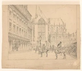 Husaren vor dem Palast auf dem Dam bei der Inthronisation