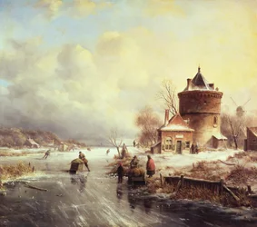 Ein zugefrorener Fluss