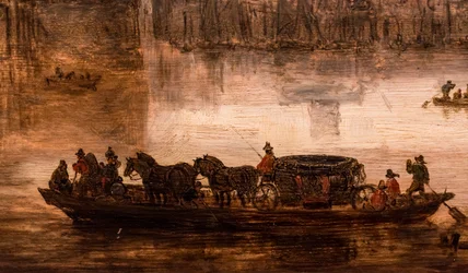 Eine große Fähre mit einem vierspännigen Kutschwagen (Nijmegen), Detail
