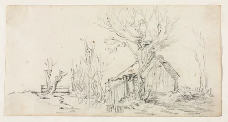Skizze einer Landschaft mit Hütte, um 1630