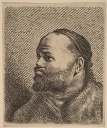 Büste eines Mannes mit dicken Lippen