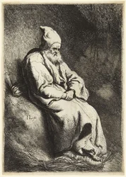 Der Einsiedler (Bartsch 6; Hollstein 17. Zwischen VII und VIII, nicht verzeichnet)