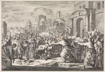 Einwohner von Lystra wollen den beiden Aposteln Rinder opfern