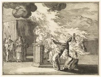 Nadab und Abihu von Flammen getötet