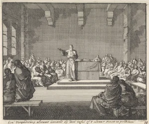 Predigt eines Priesters am Altar