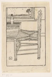 Stuhl mit Binsensitz