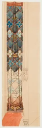 Kartonskizze für die Polychromie der Marienkirche - Fries mit geometrischem Muster