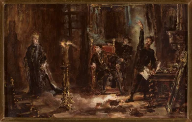 Twardowski beschwört den Geist Barbaras vor Sigismund August, Skizze